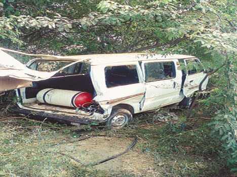 Just six injured rider van collision