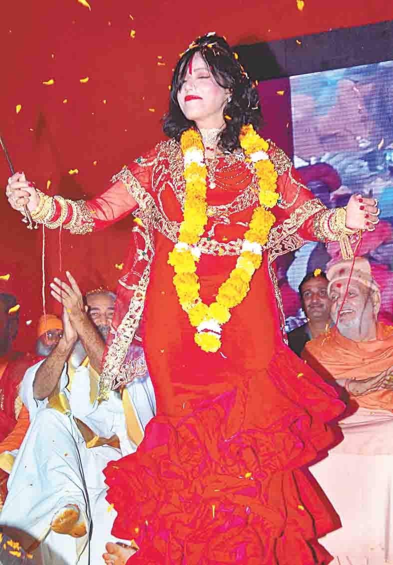 radhe maa in the headlines due to dance in kalki mahotsav, profile and family background