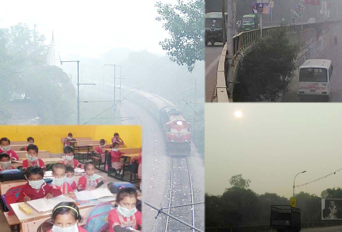smoke in kanpur school childrens upset