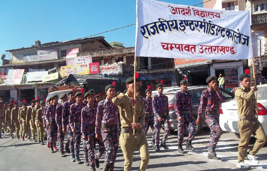 NCC cadets took out rally in champawat