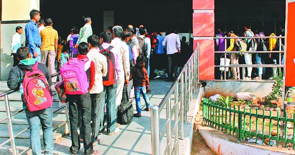 Chandigarh railway station, the crowd gathered at the ticket counter of passengers