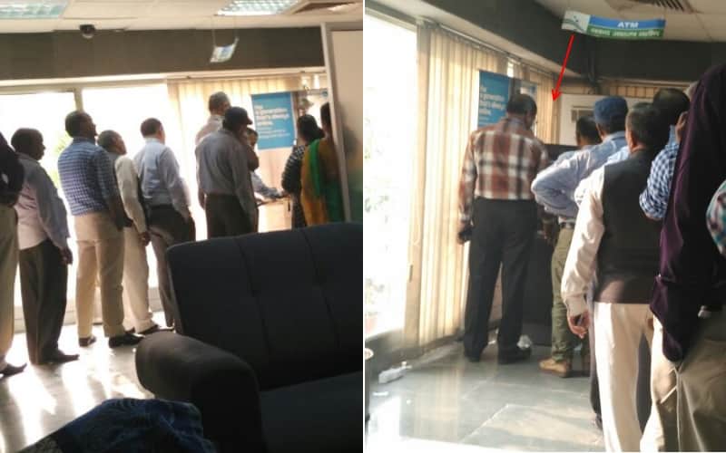lucknow sbi hazartganj branch started atm