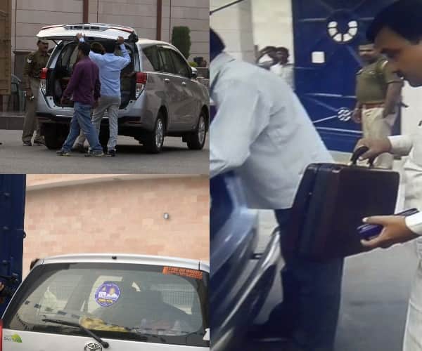 BSP leaders reach office with bags and briefcase.