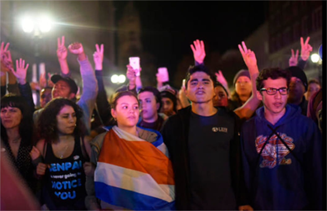 'Not Our President': Protests Erupt Across the los angeles After Trump's Victory