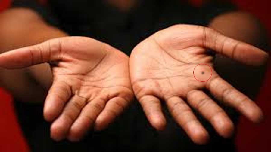 according to palmistry mole on body part indicate these sign