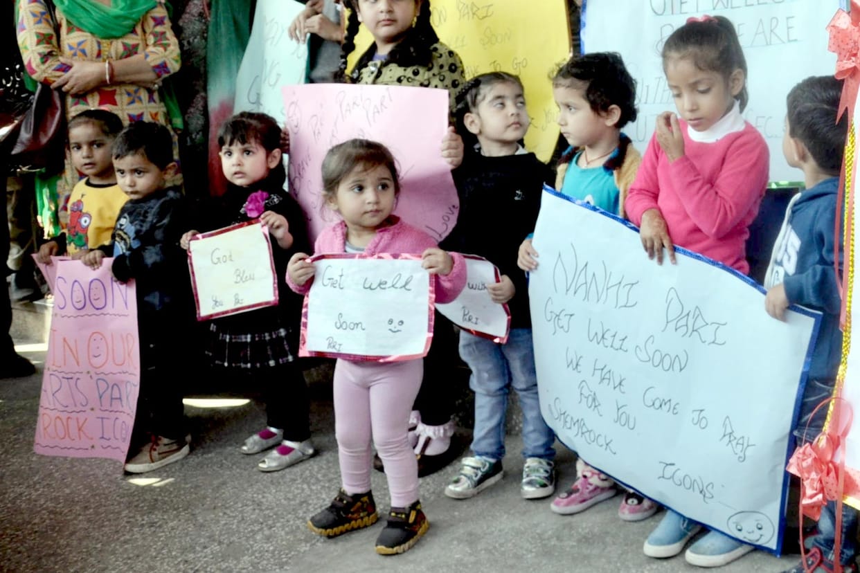 KIDS IN JAMMU AND KASHMIR PRAYED FOR VICTIM OF PAK FIRING
