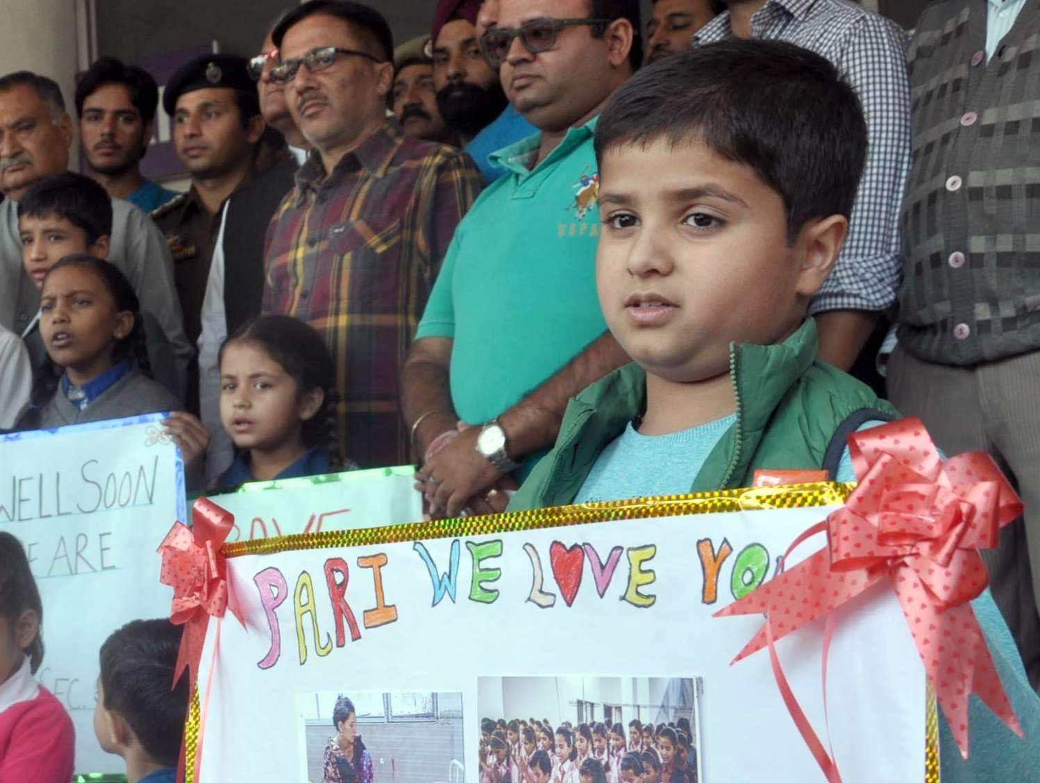 KIDS IN JAMMU AND KASHMIR PRAYED FOR VICTIM OF PAK FIRING