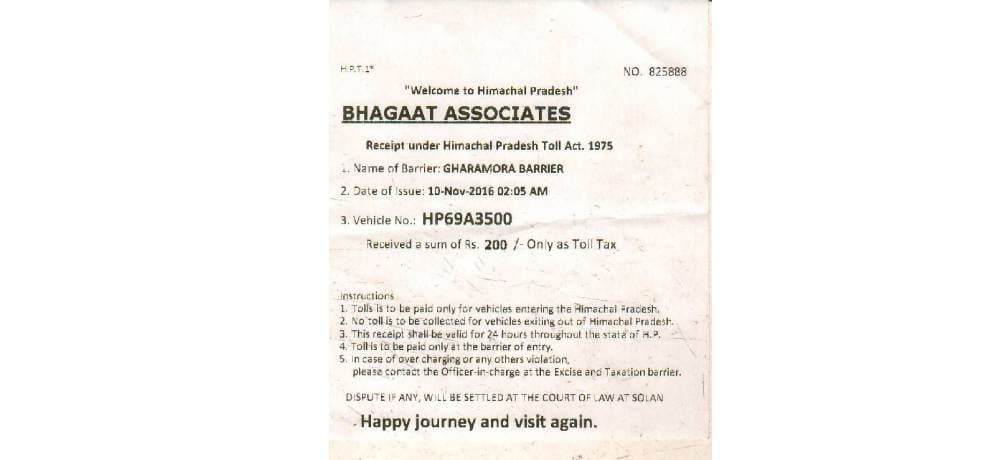 toll tax payment is not free at some places in himachal despite centre directions