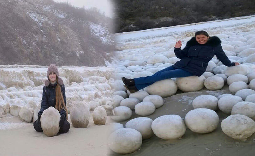 Mystery giant snowballs turning up on Russian beaches