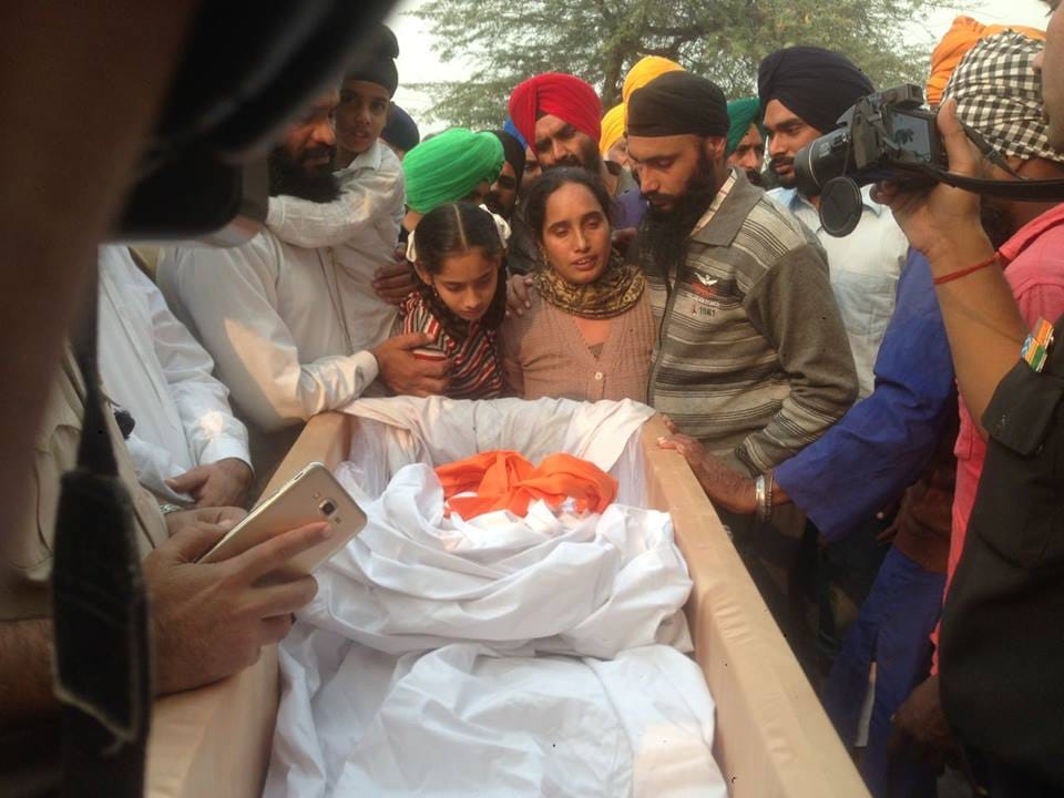 martyr satnam singh funeral in tarantaran punjab