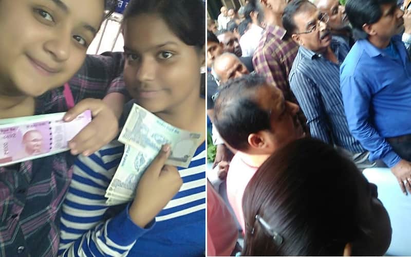 rush for atm and bank in lucknow