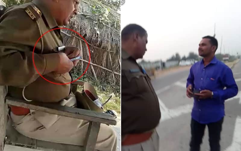 ayodhya cop pati ram yadav bribe video viral
