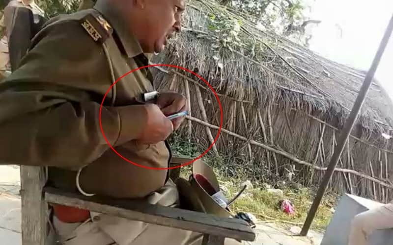 ayodhya cop pati ram yadav bribe video viral
