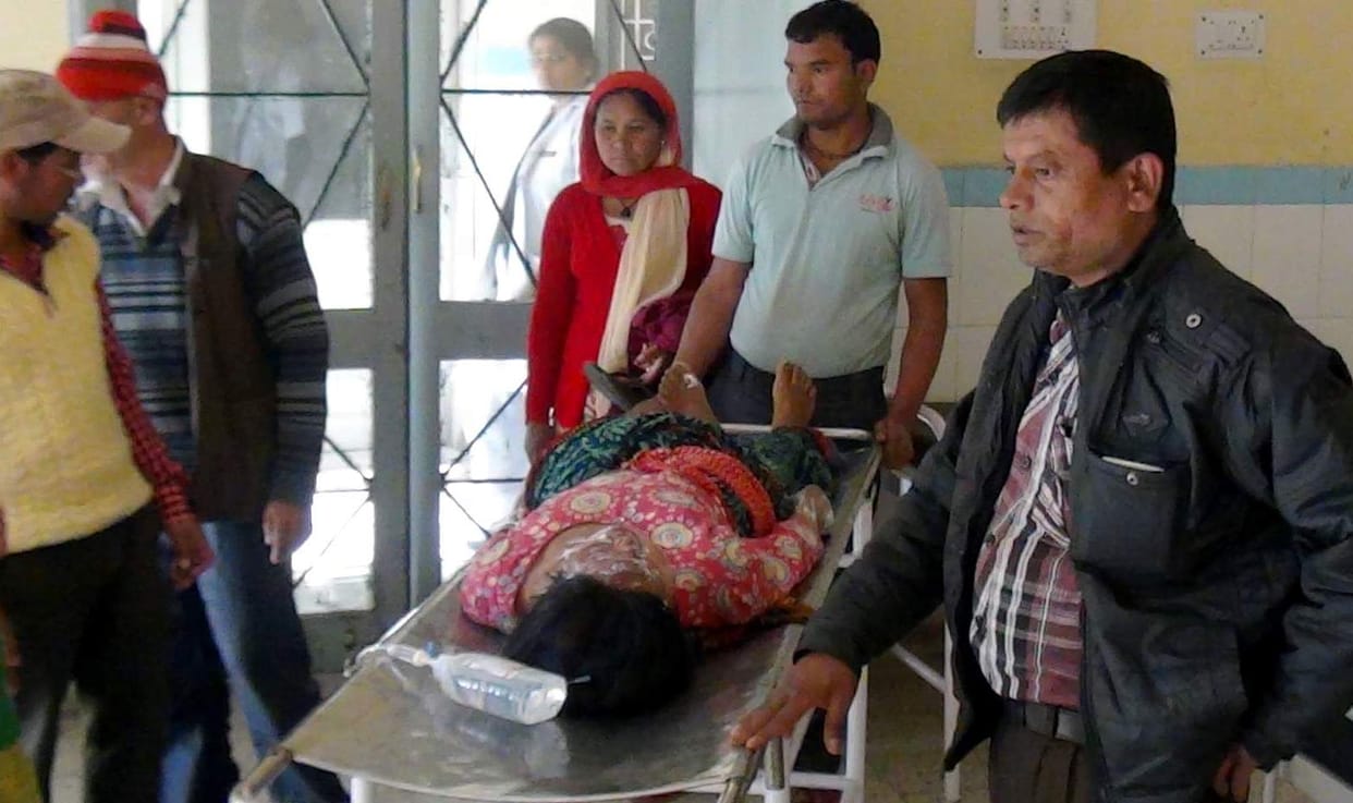 Woman burnt cylinder bursts.