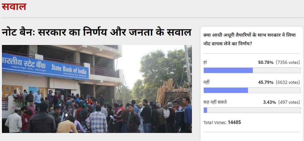 Amar Ujala Poll: Government took decision of note ban on half preparation