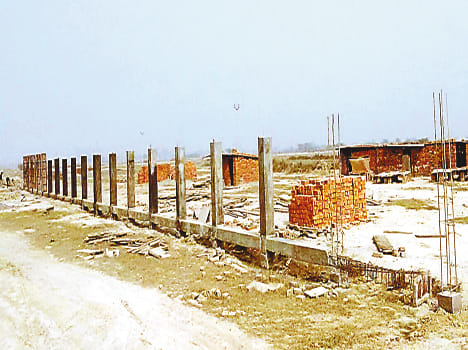 Runway work started, there were information boards