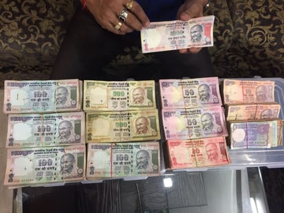 collection of 1000 and 500 old note.