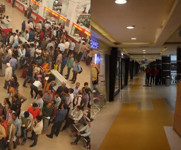  no cash in atm and in banks in Lucknow.