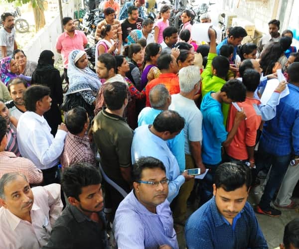 no cash in banks people make ruckus.