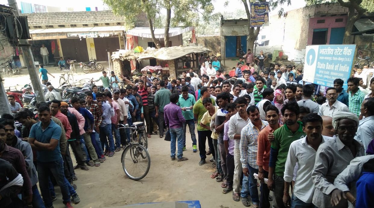 Banks reopened stampede, five injured