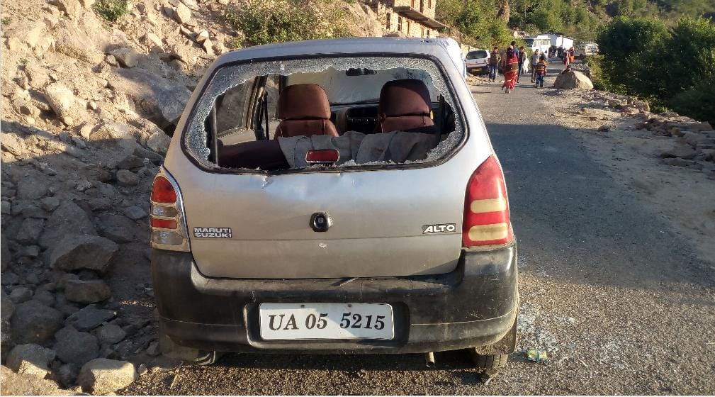 Vehicles were damaged by anti-social elements
