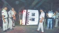 cash van, accident, pnb van, kaithal