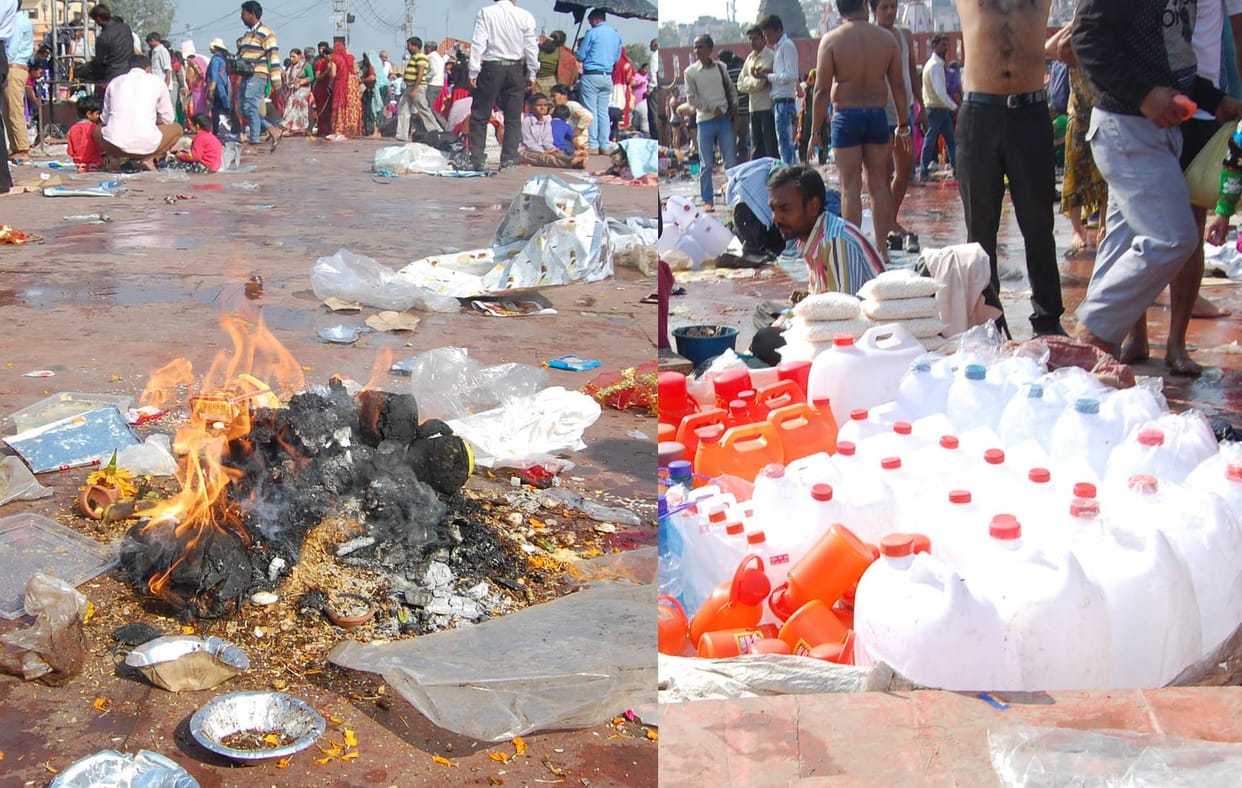 ganga ghat after kartik purnima snan.