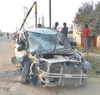 jind, harayana, crime, car, accident, railway gate, break,   jind,  harayana