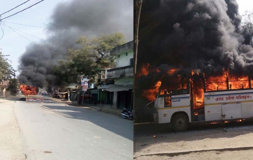 child killed by bus in UP Azamgarh