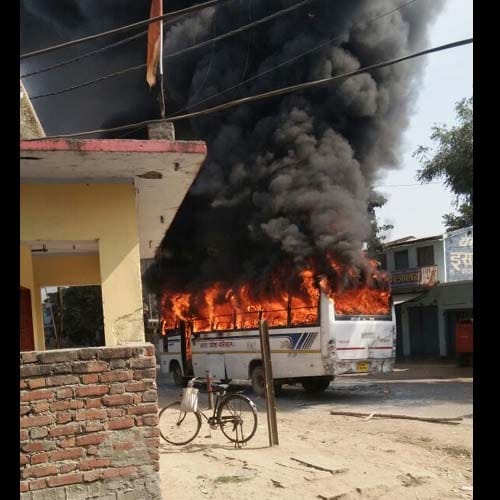 child killed by bus in UP Azamgarh