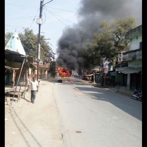 child killed by bus in UP Azamgarh