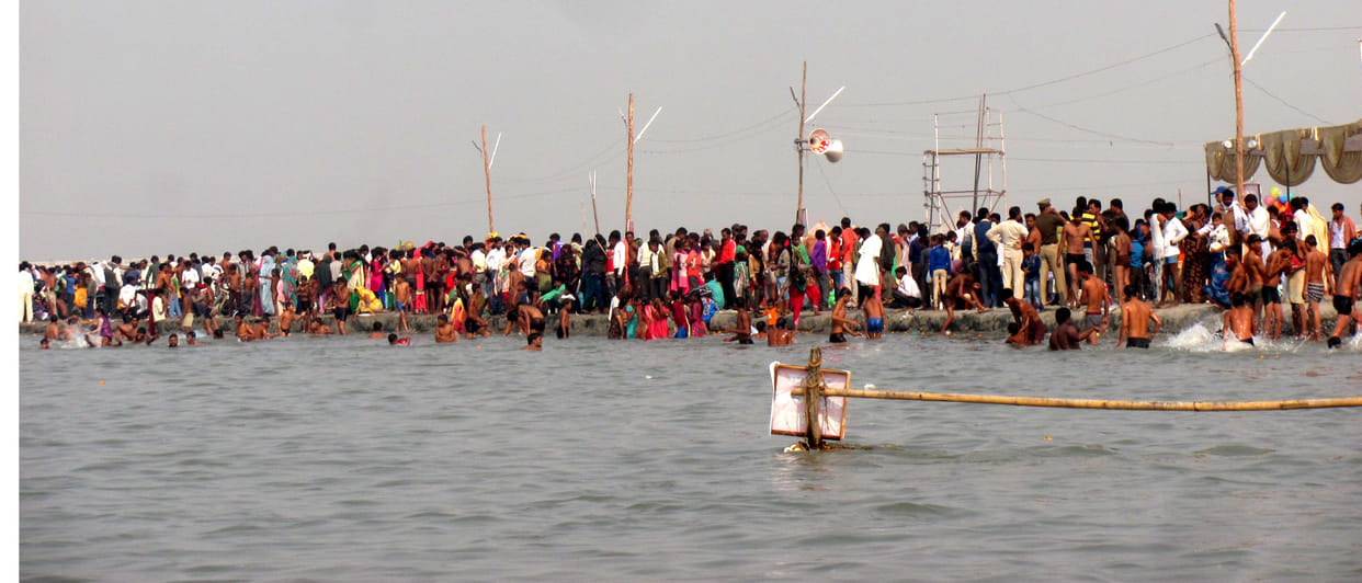 DEVOTEES TOOOK HOLY DIP IN GANGES