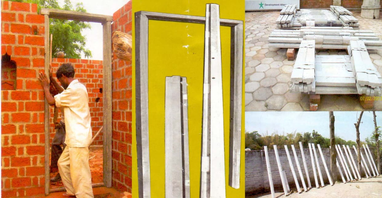 Now you put it on the door jamb of concrete 