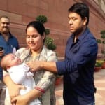 misa bharti attend rajysabha with her month old son