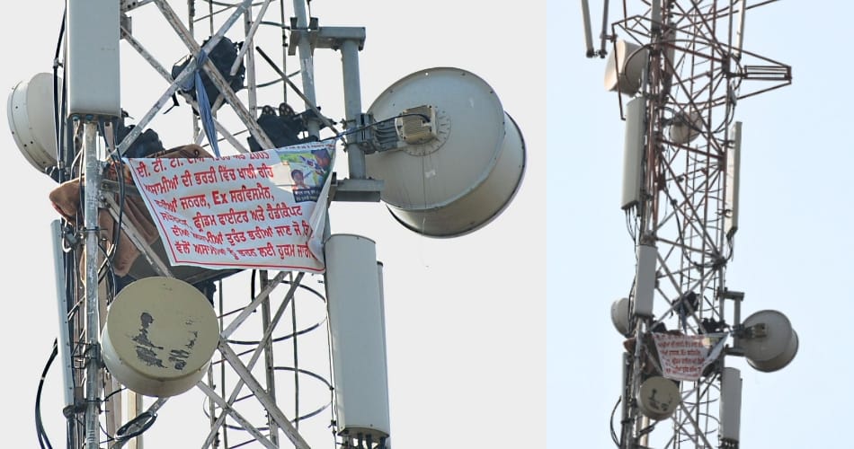 ETT teacher on tower from 12 days, police appeal to came down 