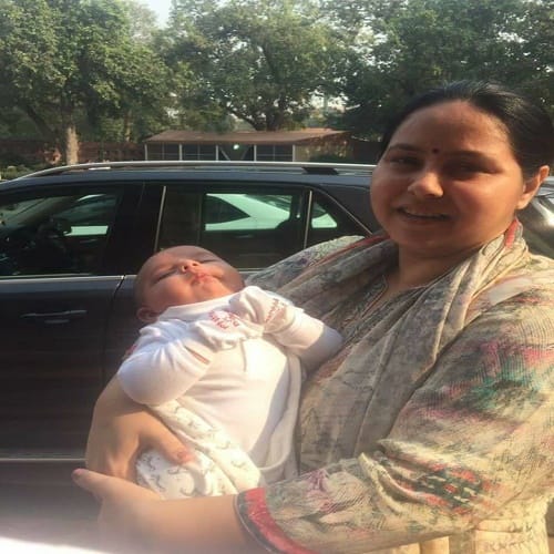 misa bharti attend rajysabha with her month old son