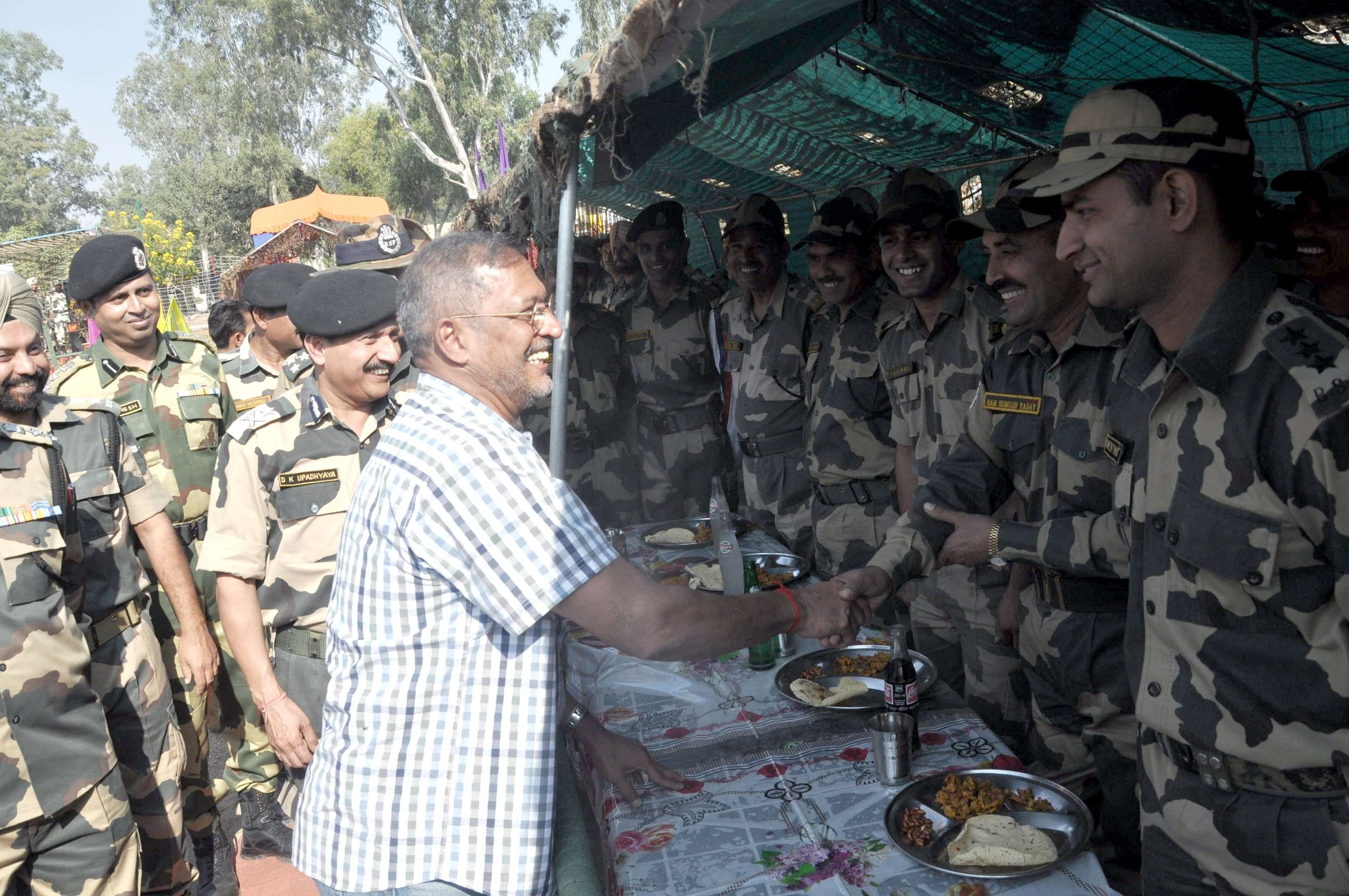 ACTOR NANA PATEKAR VISITED BSF CAMP IN SAMBA OF JAMMU