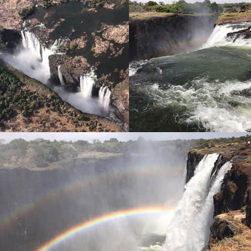 mandana karimi doing swimming in victoria waterfall