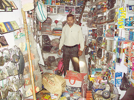 Stealing from the store near the police station