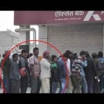 daily labours earning from standing in que before atm and banks