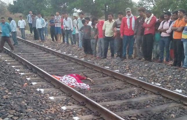 railway line was cut in the woman's body