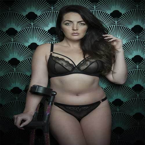 Model features in lingerie campaign in her wheelchair
