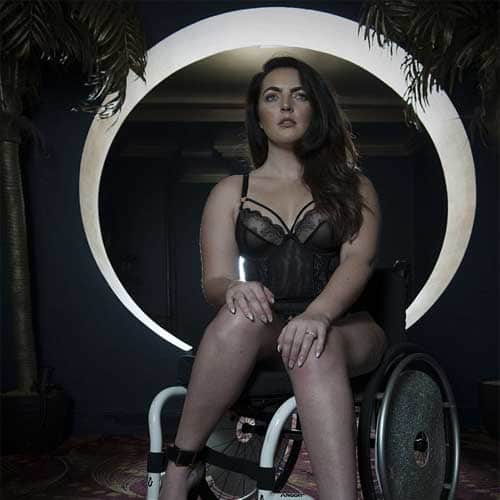 Model features in lingerie campaign in her wheelchair