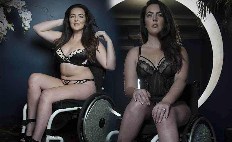 Model features in lingerie campaign in her wheelchair
