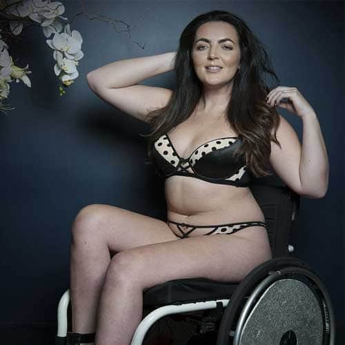 Model features in lingerie campaign in her wheelchair