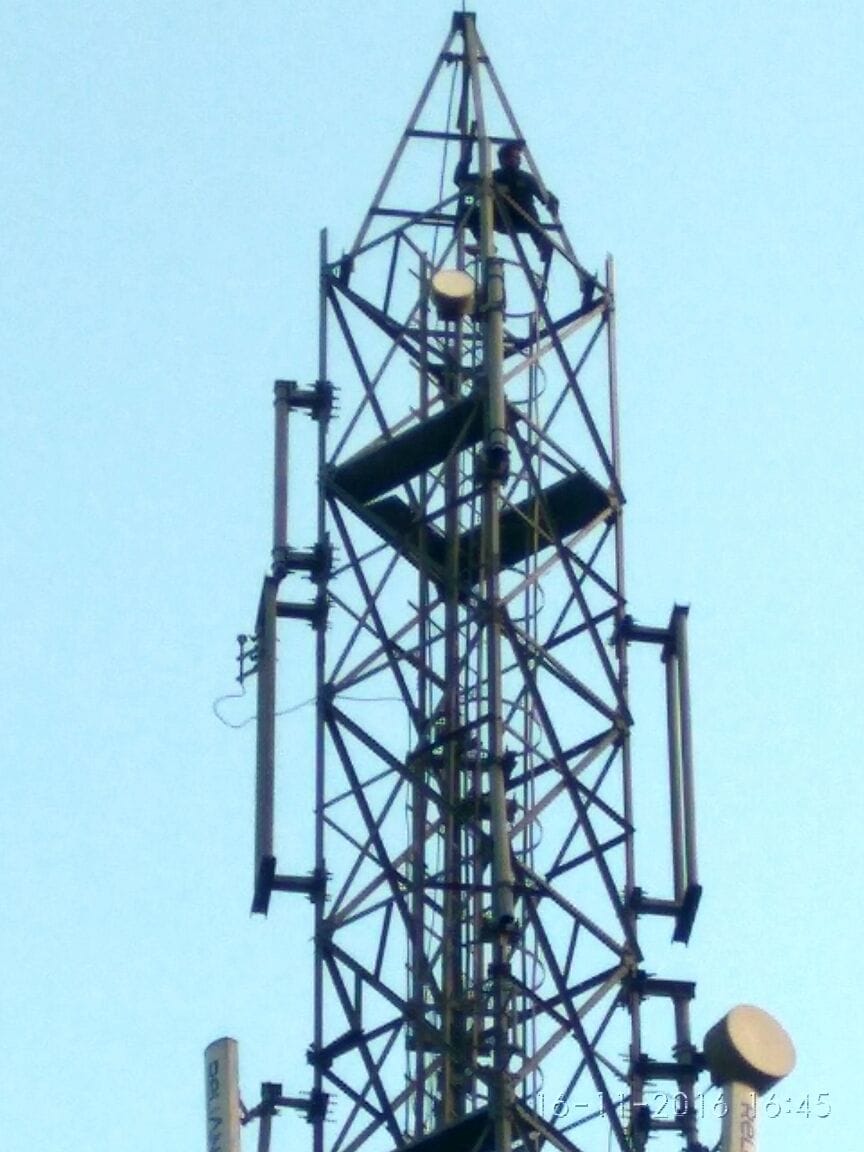 Fire on BSNL tower