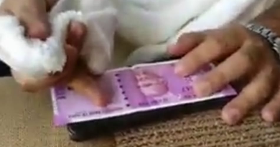 reality test of 2000 rupee note related to color fade, video uploaded by aap on youtube