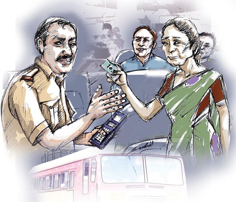 bus conductor abuse a women