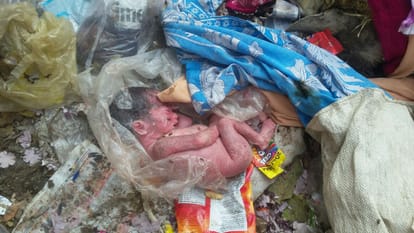 new born babies found in garbage in lucknow 