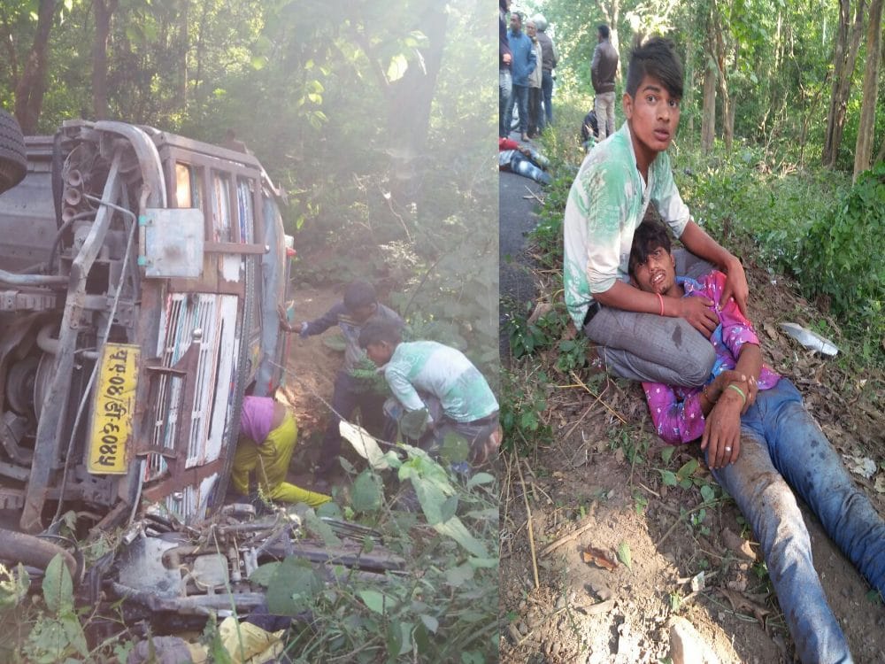 truck crushed people in haldwani, one killed
